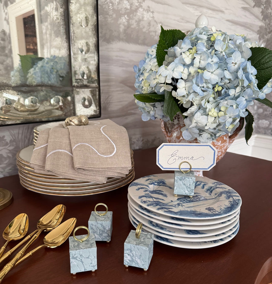 Marbled Paper Place Card Holders