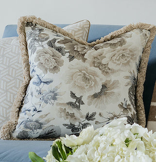Cowtan & Tout Floral Pillows with Fringe Trim