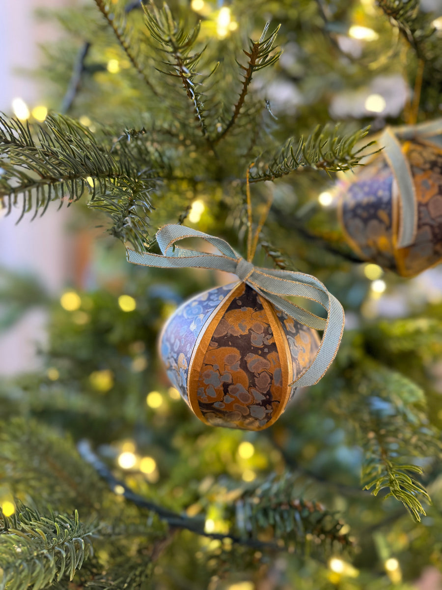 Marbled Paper Ornaments