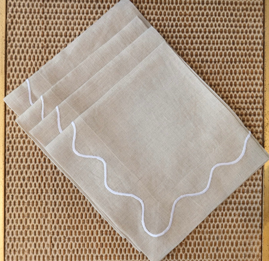 Linen Wavy Embroidered Napkins