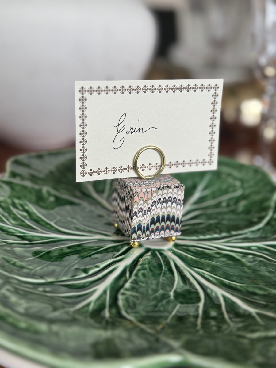 Marbled Paper Place Card Holders