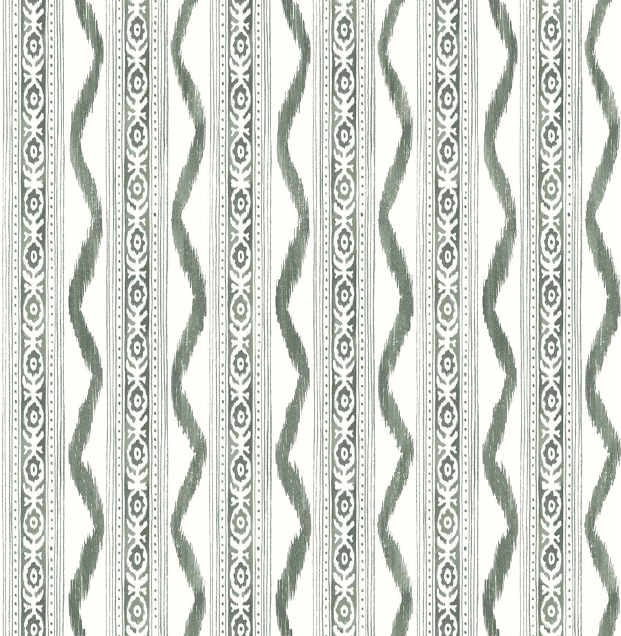 Rhys Ikat Stripe Wallpaper